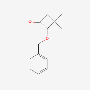 molecular formula C13H16O2 B2451673 3,3-Dimethyl-2-phenylmethoxycyclobutan-1-one CAS No. 2248327-30-0