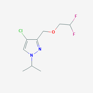 molecular formula C9H13ClF2N2O B2451682 4-chloro-3-[(2,2-difluoroethoxy)methyl]-1-isopropyl-1H-pyrazole CAS No. 1856096-67-7