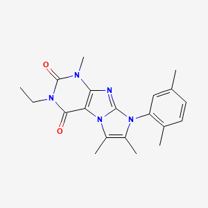 molecular formula C20H23N5O2 B2451684 6-(2,5-Dimethylphenyl)-2-ethyl-4,7,8-trimethylpurino[7,8-a]imidazole-1,3-dione CAS No. 878732-59-3