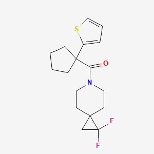 molecular formula C17H21F2NOS B2451688 (1,1-二氟-6-氮杂螺[2.5]辛烷-6-基)(1-(噻吩-2-基)环戊基)甲酮 CAS No. 2320668-55-9