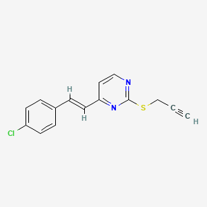 molecular formula C15H11ClN2S B2451696 4-(4-Chlorostyryl)-2-(2-propynylsulfanyl)pyrimidine CAS No. 338959-82-3