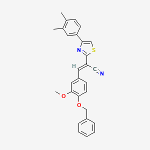 molecular formula C28H24N2O2S B2451713 (E)-3-(4-(benzyloxy)-3-methoxyphenyl)-2-(4-(3,4-dimethylphenyl)thiazol-2-yl)acrylonitrile CAS No. 477296-24-5