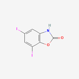 molecular formula C7H3I2NO2 B2451714 5,7-ジヨード-3H-1,3-ベンゾオキサゾール-2-オン CAS No. 439107-30-9