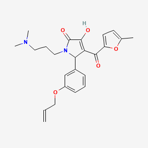 molecular formula C24H28N2O5 B2451716 5-(3-(allyloxy)phenyl)-1-(3-(dimethylamino)propyl)-3-hydroxy-4-(5-methylfuran-2-carbonyl)-1H-pyrrol-2(5H)-one CAS No. 620116-93-0