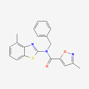 molecular formula C20H17N3O2S B2451719 N-苄基-3-甲基-N-(4-甲基苯并[d]噻唑-2-基)异恶唑-5-甲酰胺 CAS No. 926825-58-3