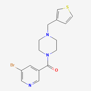 molecular formula C15H16BrN3OS B2451720 (5-Bromopyridin-3-yl)-[4-(thiophen-3-ylmethyl)piperazin-1-yl]methanone CAS No. 1226436-06-1