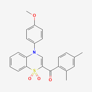 molecular formula C24H21NO4S B2451723 (2,4-二甲苯基)[4-(4-甲氧苯基)-1,1-二氧化-4H-1,4-苯并噻嗪-2-基]甲苯酮 CAS No. 1114649-00-1