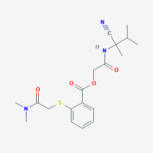 molecular formula C19H25N3O4S B2451725 [(1-Cyano-1,2-dimethylpropyl)carbamoyl]methyl 2-{[(dimethylcarbamoyl)methyl]sulfanyl}benzoate CAS No. 871305-03-2