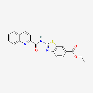 molecular formula C20H15N3O3S B2451726 2-(2-喹啉甲酰氨基)苯并噻唑-6-羧酸乙酯 CAS No. 881932-63-4