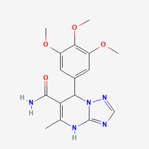 molecular formula C16H19N5O4 B2451727 5-Methyl-7-(3,4,5-trimethoxyphenyl)-4,7-dihydro-[1,2,4]triazolo[1,5-a]pyrimidine-6-carboxamide CAS No. 536999-16-3
