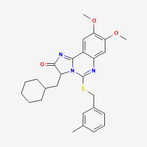 molecular formula C27H31N3O3S B2451728 3-(cyclohexylmethyl)-8,9-dimethoxy-5-[(3-methylbenzyl)sulfanyl]imidazo[1,2-c]quinazolin-2(3H)-one CAS No. 1024020-22-1