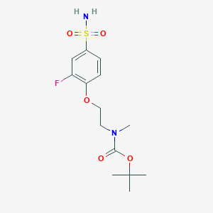 molecular formula C14H21FN2O5S B2451730 叔丁基-N-[2-(2-氟-4-磺酰胺苯氧基)乙基]-N-甲基氨基甲酸酯 CAS No. 1909325-15-0