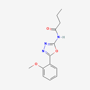 molecular formula C13H15N3O3 B2451733 N-(5-(2-methoxyphenyl)-1,3,4-oxadiazol-2-yl)butyramide CAS No. 941997-58-6