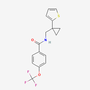 molecular formula C16H14F3NO2S B2451738 N-((1-(噻吩-2-基)环丙基)甲基)-4-(三氟甲氧基)苯甲酰胺 CAS No. 1396761-95-7