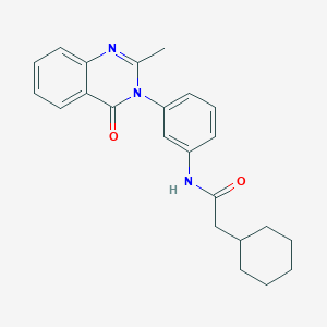 2-cyclohexyl-N-[3-(2-methyl-4-oxoquinazolin-3-yl)phenyl]acetamide