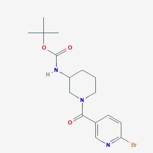 molecular formula C16H22BrN3O3 B2451750 叔丁基N-[1-(6-溴吡啶-3-羰基)哌啶-3-基]氨基甲酸酯 CAS No. 2402830-06-0
