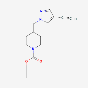 molecular formula C16H23N3O2 B2451757 叔丁基4-((4-乙炔基-1H-吡唑-1-基)甲基)哌啶-1-羧酸酯 CAS No. 2503208-32-8