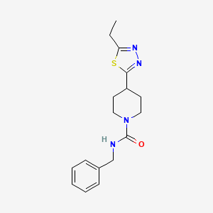 molecular formula C17H22N4OS B2451763 N-苄基-4-(5-乙基-1,3,4-噻二唑-2-基)哌啶-1-甲酰胺 CAS No. 1105246-97-6