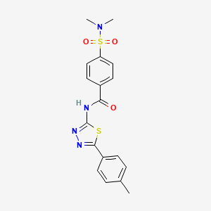 molecular formula C18H18N4O3S2 B2451768 4-(dimethylsulfamoyl)-N-[5-(4-methylphenyl)-1,3,4-thiadiazol-2-yl]benzamide CAS No. 379730-65-1