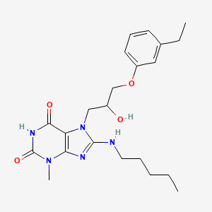 molecular formula C22H31N5O4 B2451769 7-(3-(3-ethylphenoxy)-2-hydroxypropyl)-3-methyl-8-(pentylamino)-1H-purine-2,6(3H,7H)-dione CAS No. 941964-89-2