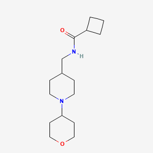 molecular formula C16H28N2O2 B2451783 N-((1-(tetrahydro-2H-pyran-4-yl)piperidin-4-yl)methyl)cyclobutanecarboxamide CAS No. 2034587-70-5