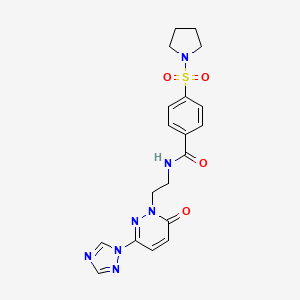 N-(2-(6-oxo-3-(1H-1,2,4-triazol-1-yl)pyridazin-1(6H)-yl)ethyl)-4-(pyrrolidin-1-ylsulfonyl)benzamide