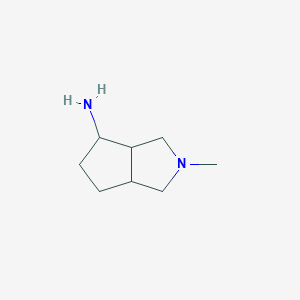 molecular formula C8H16N2 B2451793 2-甲基-八氢环戊并[c]吡咯-4-胺，非对映异构体的混合物 CAS No. 1849357-10-3