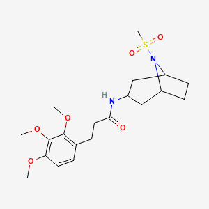 molecular formula C20H30N2O6S B2451795 N-(8-(甲磺酰基)-8-氮杂双环[3.2.1]辛烷-3-基)-3-(2,3,4-三甲氧基苯基)丙酰胺 CAS No. 2034427-02-4