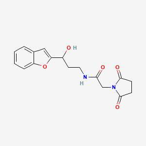 N-(3-(benzofuran-2-yl)-3-hydroxypropyl)-2-(2,5-dioxopyrrolidin-1-yl)acetamide