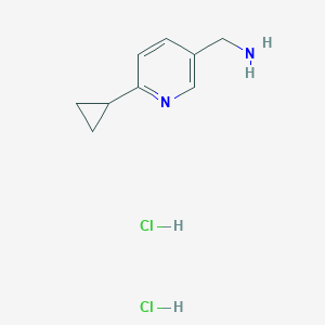 molecular formula C9H14Cl2N2 B2451806 (6-环丙基吡啶-3-基)甲胺二盐酸盐 CAS No. 2251053-29-7