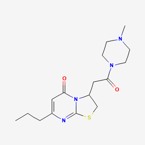 molecular formula C16H24N4O2S B2451810 3-(2-(4-methylpiperazin-1-yl)-2-oxoethyl)-7-propyl-2H-thiazolo[3,2-a]pyrimidin-5(3H)-one CAS No. 953254-84-7