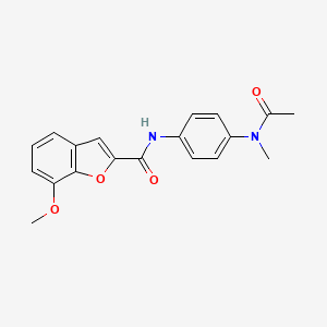 7-methoxy-N-(4-(N-methylacetamido)phenyl)benzofuran-2-carboxamide