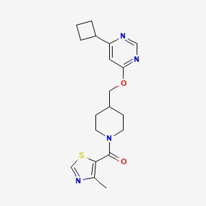 [4-[(6-Cyclobutylpyrimidin-4-yl)oxymethyl]piperidin-1-yl]-(4-methyl-1,3-thiazol-5-yl)methanone