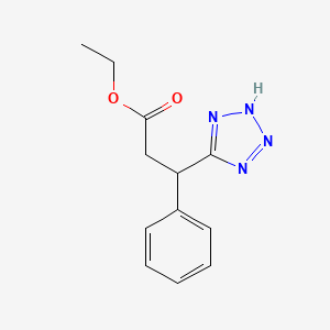 molecular formula C12H14N4O2 B2451820 ethyl 3-phenyl-3-(1H-1,2,3,4-tetrazol-5-yl)propanoate CAS No. 1266692-21-0