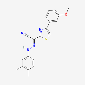(2E)-N-(3,4-dimethylanilino)-4-(3-methoxyphenyl)-1,3-thiazole-2-carboximidoyl cyanide