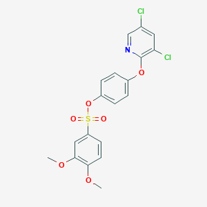 molecular formula C19H15Cl2NO6S B245183 4-[(3,5-Dichloro-2-pyridinyl)oxy]phenyl 3,4-dimethoxybenzenesulfonate 