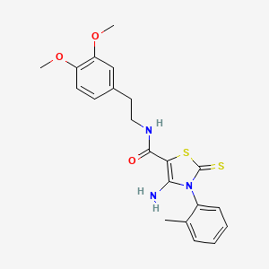 4-amino-N-(3,4-dimethoxyphenethyl)-2-thioxo-3-(o-tolyl)-2,3-dihydrothiazole-5-carboxamide