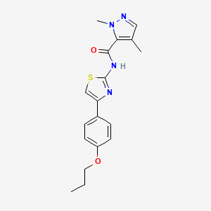 1,4-dimethyl-N-(4-(4-propoxyphenyl)thiazol-2-yl)-1H-pyrazole-5-carboxamide