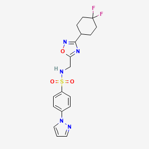 N-((3-(4,4-difluorocyclohexyl)-1,2,4-oxadiazol-5-yl)methyl)-4-(1H-pyrazol-1-yl)benzenesulfonamide