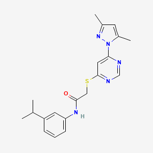 B2451884 2-((6-(3,5-dimethyl-1H-pyrazol-1-yl)pyrimidin-4-yl)thio)-N-(3-isopropylphenyl)acetamide CAS No. 1251676-85-3