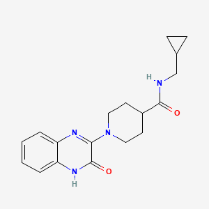 molecular formula C18H22N4O2 B2451925 N-(cyclopropylmethyl)-1-(3-oxo-3,4-dihydroquinoxalin-2-yl)piperidine-4-carboxamide CAS No. 1206998-15-3