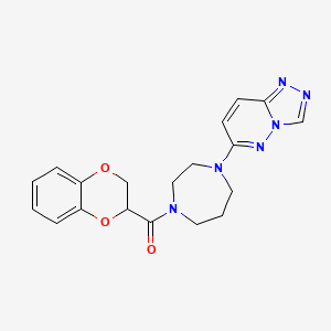 molecular formula C19H20N6O3 B2451928 2,3-Dihydro-1,4-benzodioxin-3-yl-[4-([1,2,4]triazolo[4,3-b]pyridazin-6-yl)-1,4-diazepan-1-yl]methanone CAS No. 2379972-84-4
