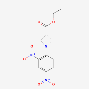 molecular formula C12H13N3O6 B2451933 1-(2,4-二硝基苯基)乙酰基氮杂环丁烷-3-羧酸乙酯 CAS No. 866151-12-4
