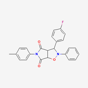 molecular formula C24H19FN2O3 B2451935 3-(4-fluorophenyl)-2-phenyl-5-(p-tolyl)dihydro-2H-pyrrolo[3,4-d]isoxazole-4,6(5H,6aH)-dione CAS No. 353793-09-6