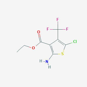 molecular formula C8H7ClF3NO2S B2451937 2-氨基-5-氯-4-(三氟甲基)噻吩-3-羧酸乙酯 CAS No. 2138348-56-6