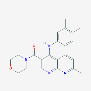 molecular formula C22H24N4O2 B2451938 (4-((3,4-Dimethylphenyl)amino)-7-methyl-1,8-naphthyridin-3-yl)(morpholino)methanone CAS No. 1251564-35-8