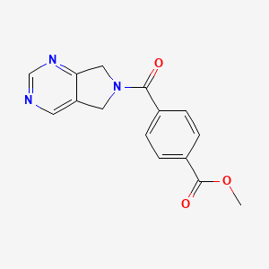 molecular formula C15H13N3O3 B2451948 methyl 4-(6,7-dihydro-5H-pyrrolo[3,4-d]pyrimidine-6-carbonyl)benzoate CAS No. 1448134-62-0
