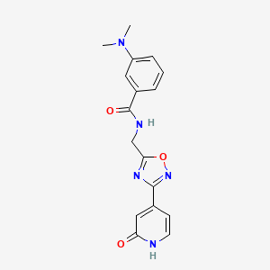 molecular formula C17H17N5O3 B2451954 3-(dimethylamino)-N-((3-(2-oxo-1,2-dihydropyridin-4-yl)-1,2,4-oxadiazol-5-yl)methyl)benzamide CAS No. 2034281-08-6