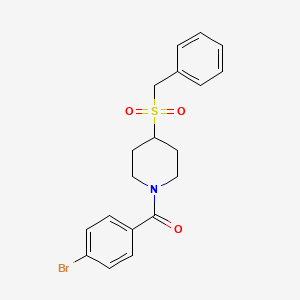 molecular formula C19H20BrNO3S B2451958 [(4-(苯甲酰磺酰基)哌啶-1-基)(4-溴苯基)甲酮] CAS No. 1908072-63-8