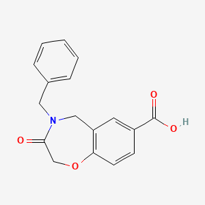 molecular formula C17H15NO4 B2451960 4-苄基-3-氧代-2,3,4,5-四氢-1,4-苯并恶嗪-7-羧酸 CAS No. 1443978-15-1